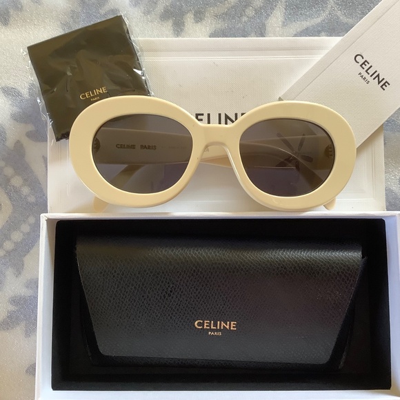 CELINE Triomphe Oval Sunglasses 53-22-145 Blonde Smoke - Picture 7 of 16